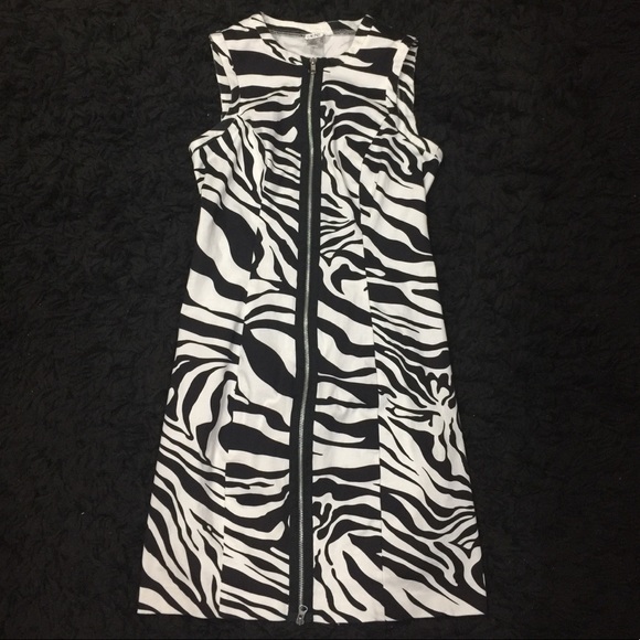 NWOT Cache Zebra Print Cocktail Dress - Picture 1 of 2